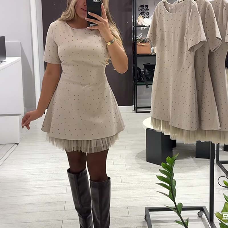 Claudine | Sparkling Lace Mini Dress