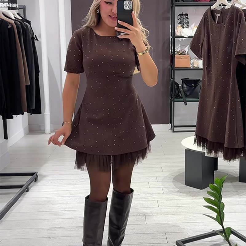 Claudine | Sparkling Lace Mini Dress