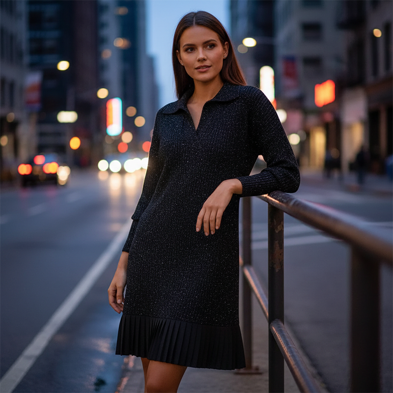 Clarisse | Sparkle V-Neck A-Line Dress