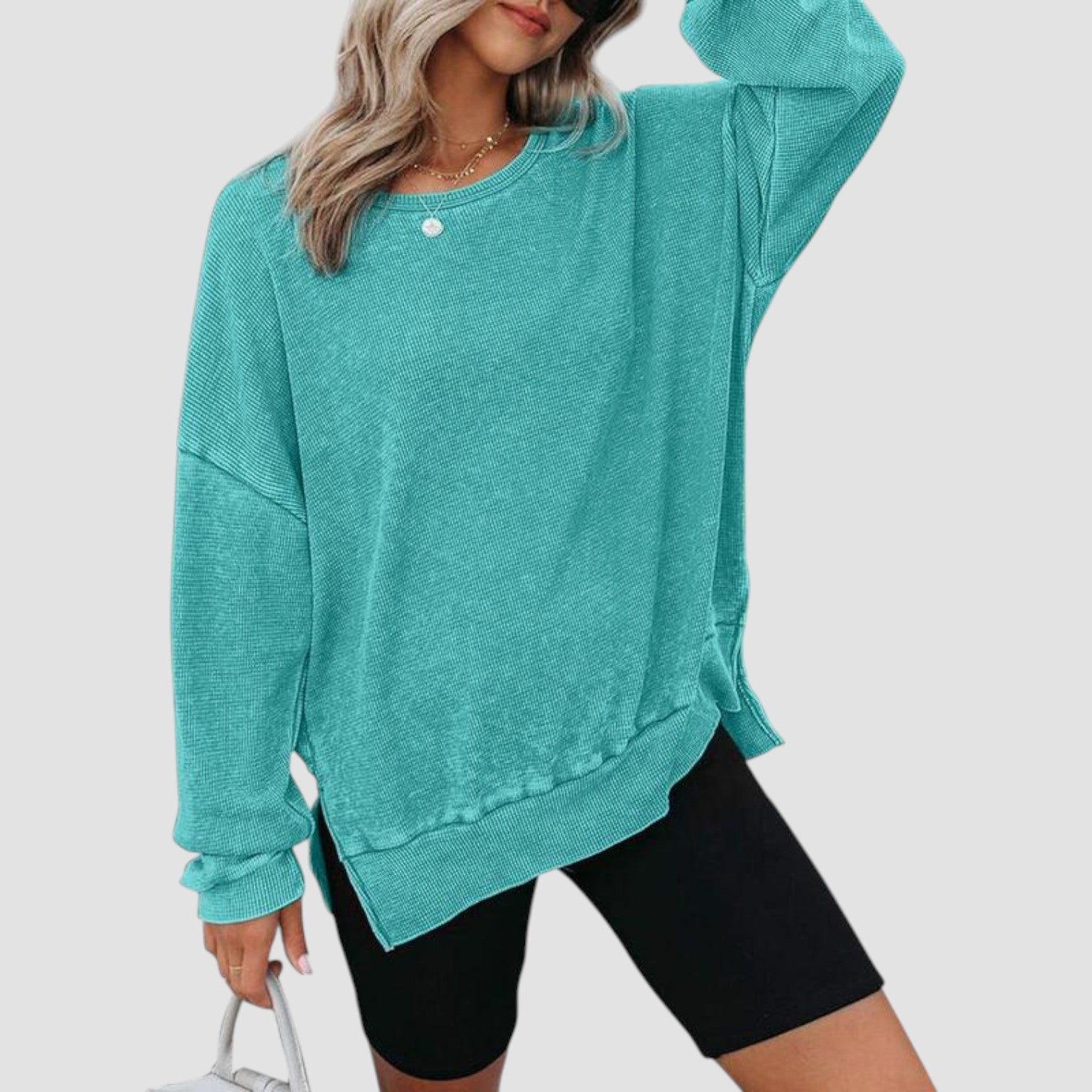 Thaliene | Casual Oversized Crewneck Long Sleeve Sweatshirt