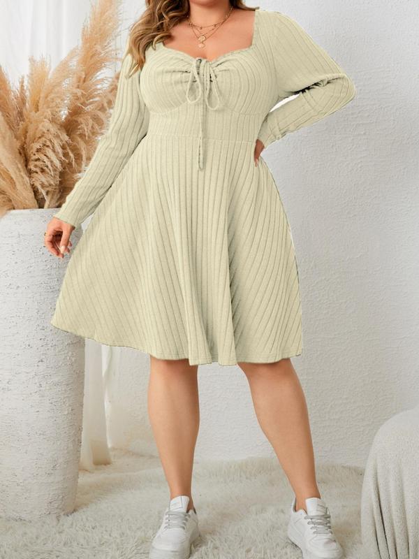 Kate | Ribbed Sweetheart Neck A-Line Dress