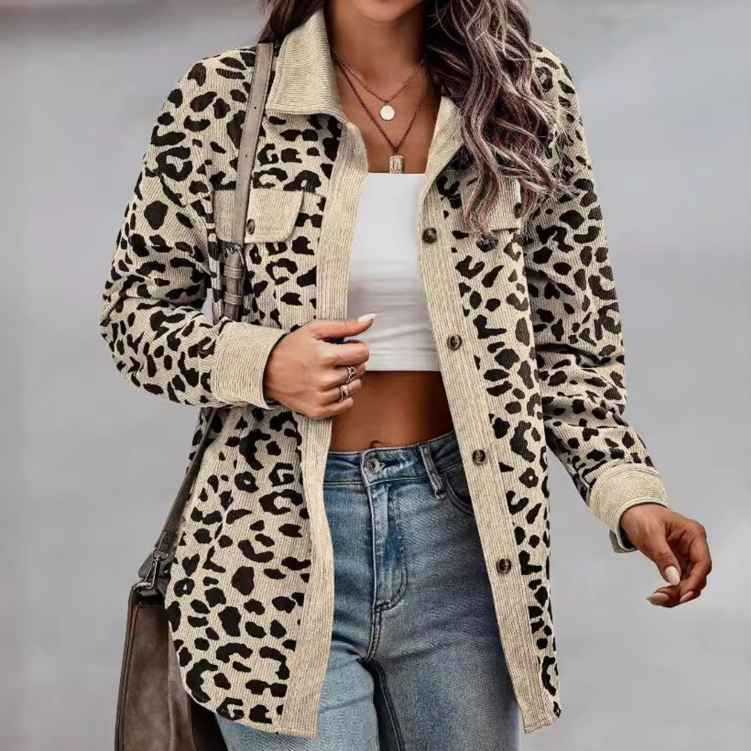 Marlowe | Lightweight Button-Down Leopard Jacket