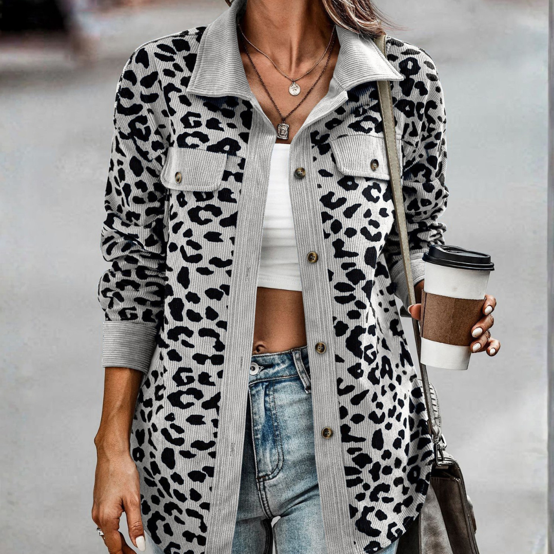 Marlowe | Lightweight Button-Down Leopard Jacket
