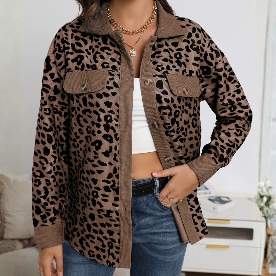 Marlowe | Lightweight Button-Down Leopard Jacket