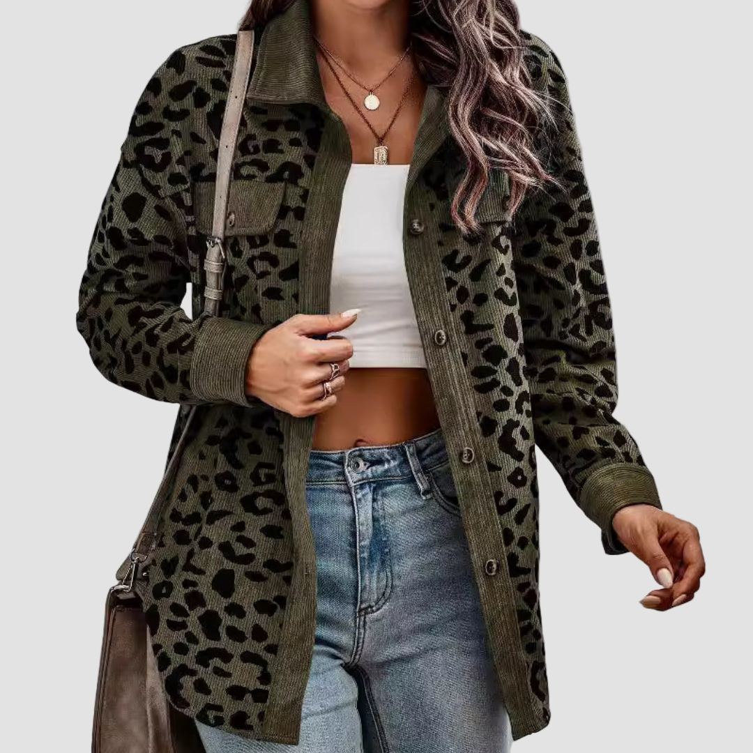 Marlowe | Lightweight Button-Down Leopard Jacket