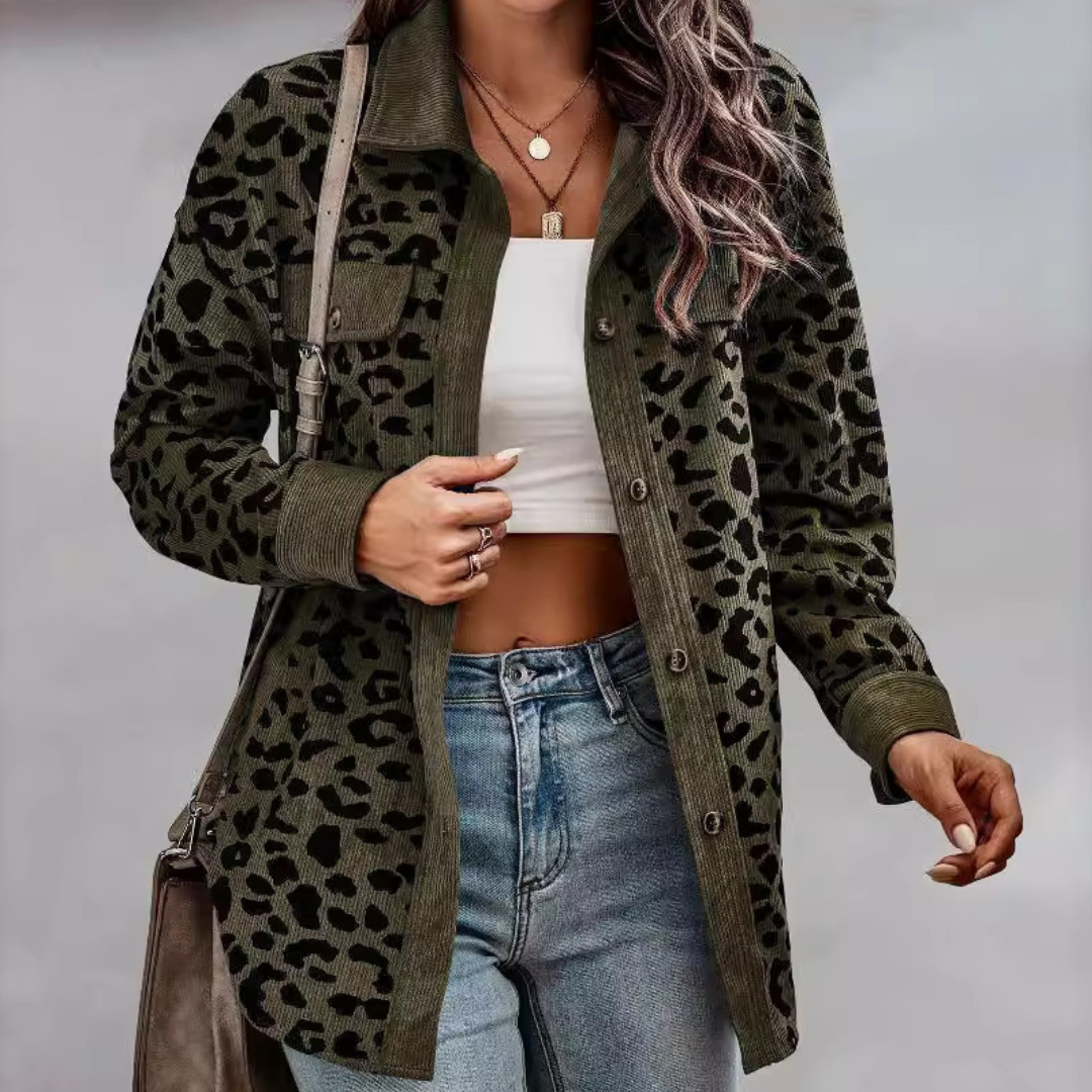 Marlowe | Lightweight Button-Down Leopard Jacket