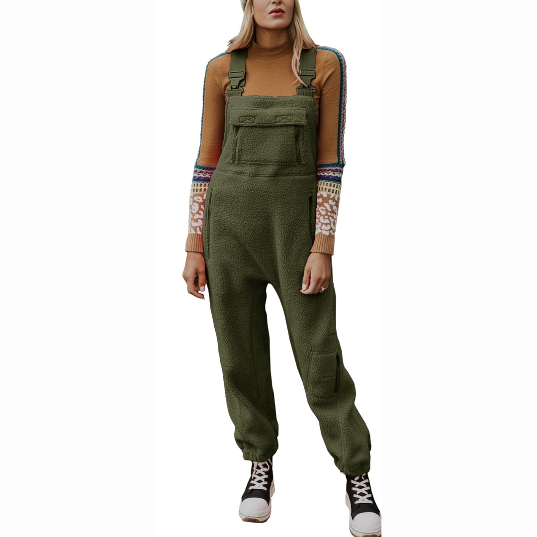 Naria | Adjustable Strap Fleece Overalls