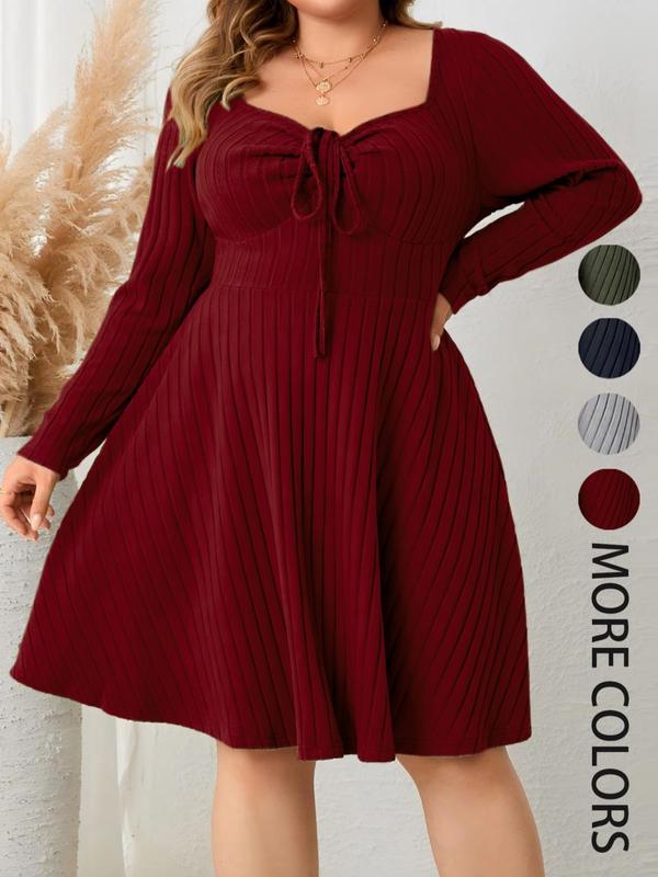 Kate | Ribbed Sweetheart Neck A-Line Dress
