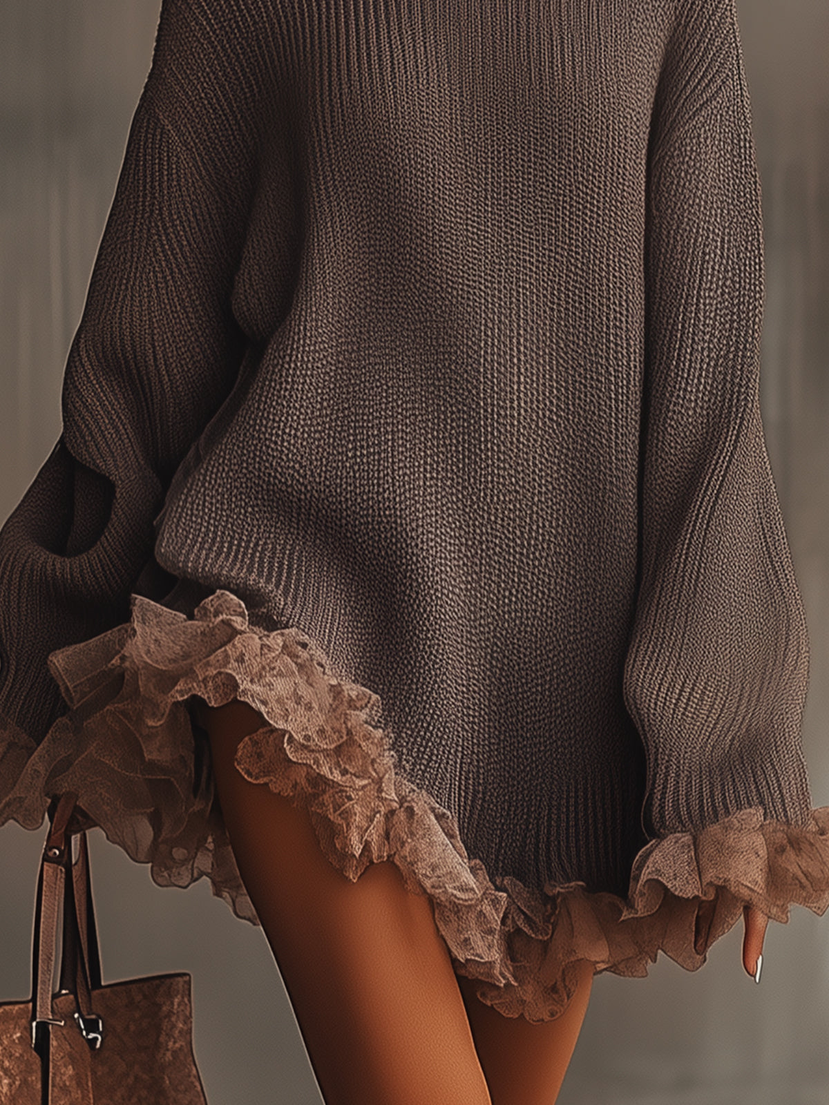 Sophia | Ruffled Sweater Dress