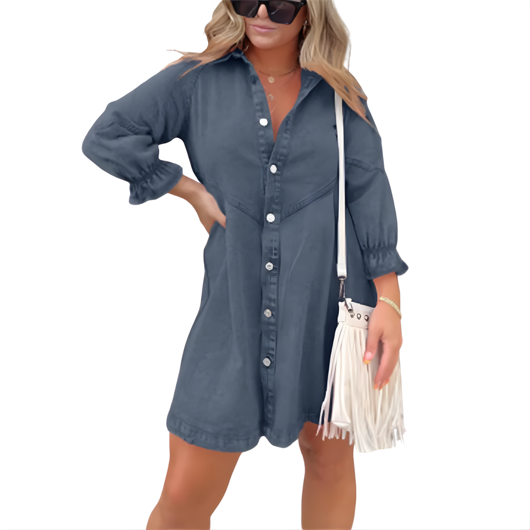 Marene | Washed Puff Sleeve Mini Dress
