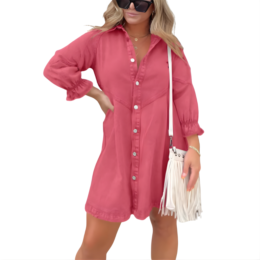 Marene | Washed Puff Sleeve Mini Dress