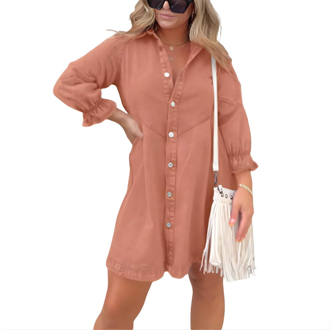 Marene | Washed Puff Sleeve Mini Dress
