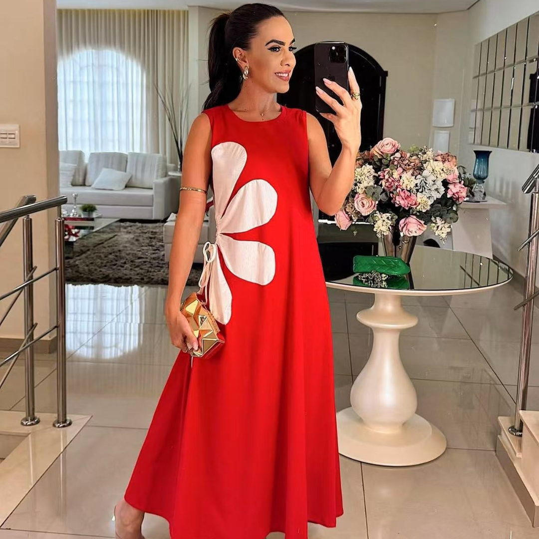 Elowen | Printed Sleeveless Slim Midi Dress