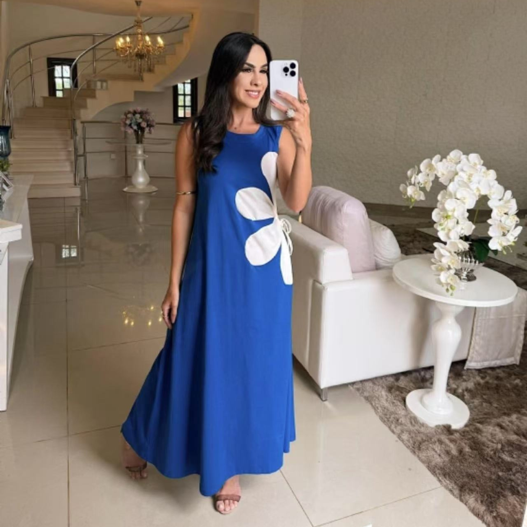 Elowen | Printed Sleeveless Slim Midi Dress