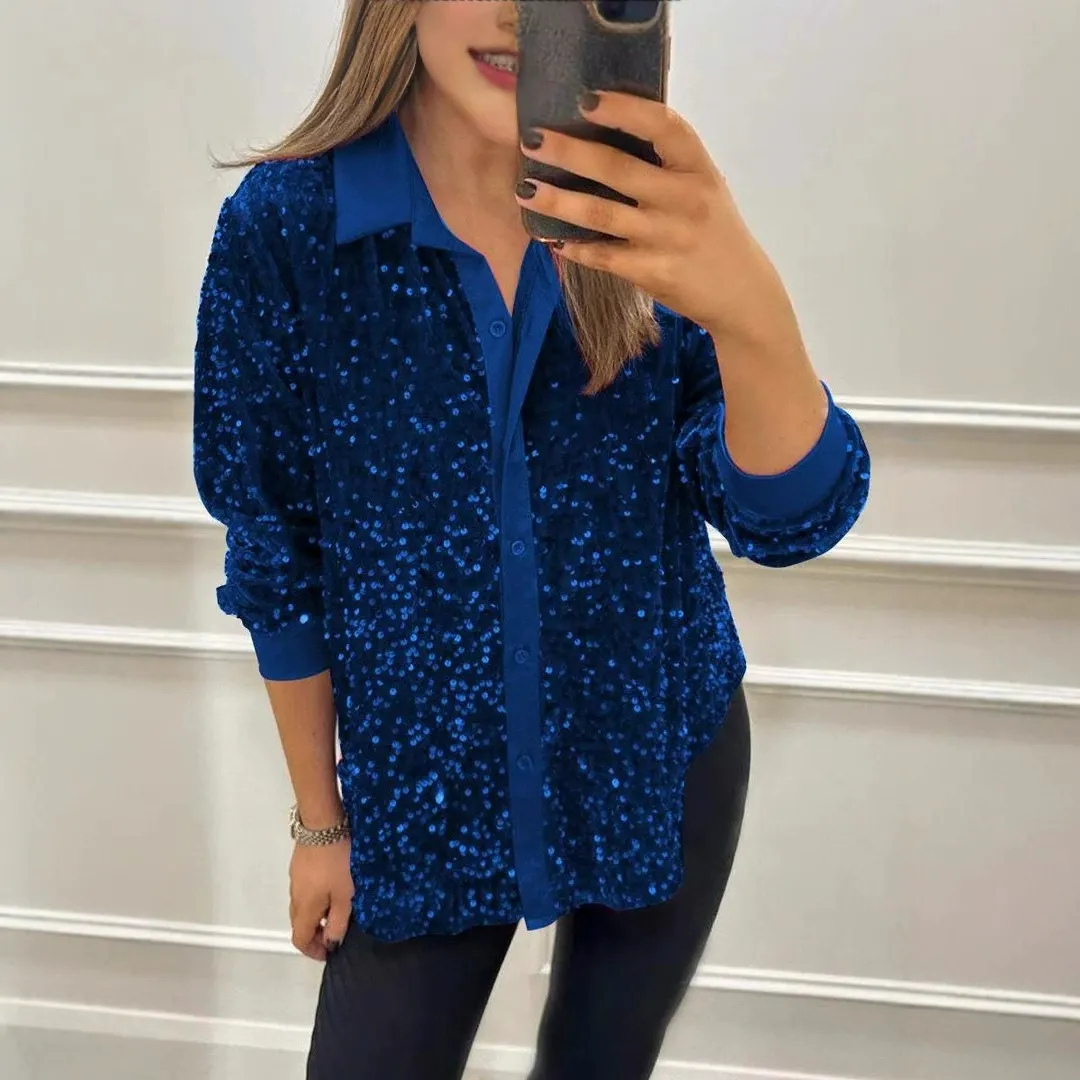 Elena | Sequin Patchwork Shirt