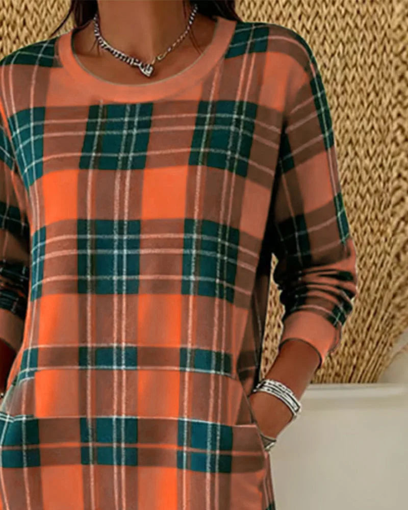 Eloise | Checked Sweatshirt Dress