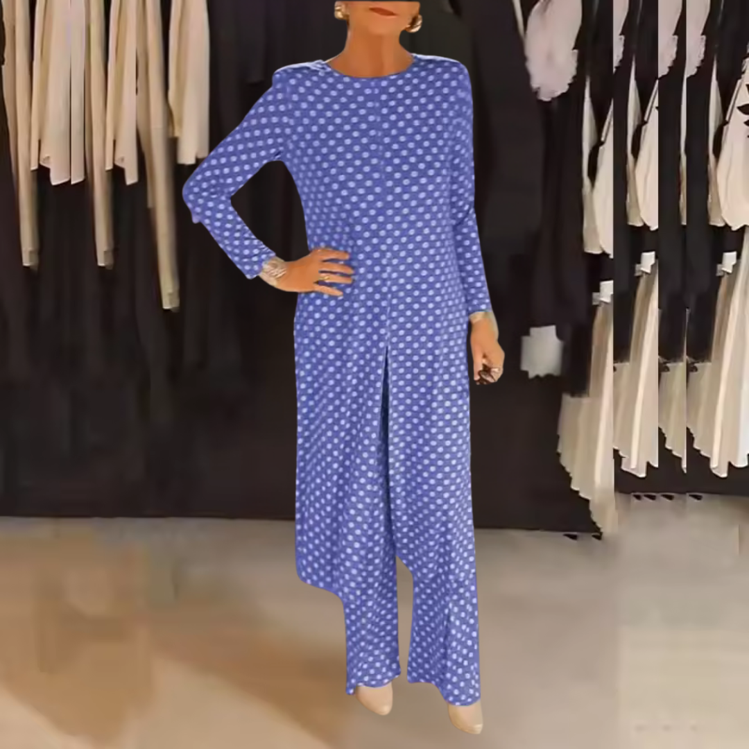 Emma | Stipple Top & Pants 2-Piece Set