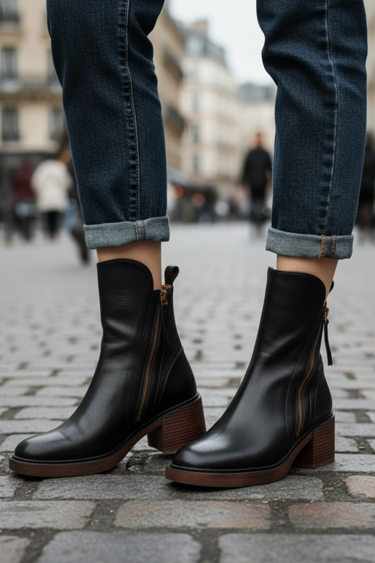 Valorine | Black Leather Boots
