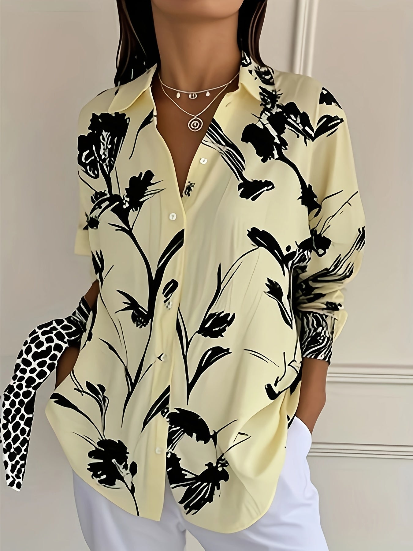 Ulka | Floral Long-Sleeve Button Shirt