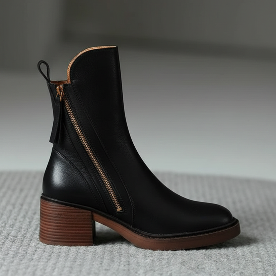 Valorine | Black Leather Boots