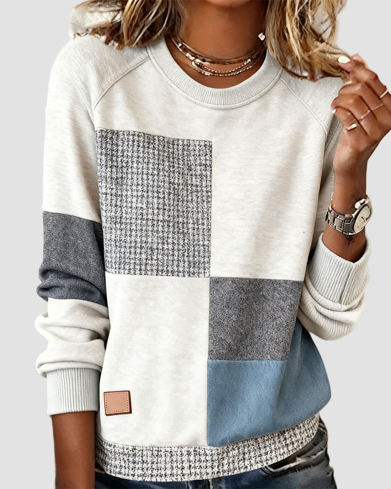 Sienna | Casual Colorblock Crewneck Sweatshirt
