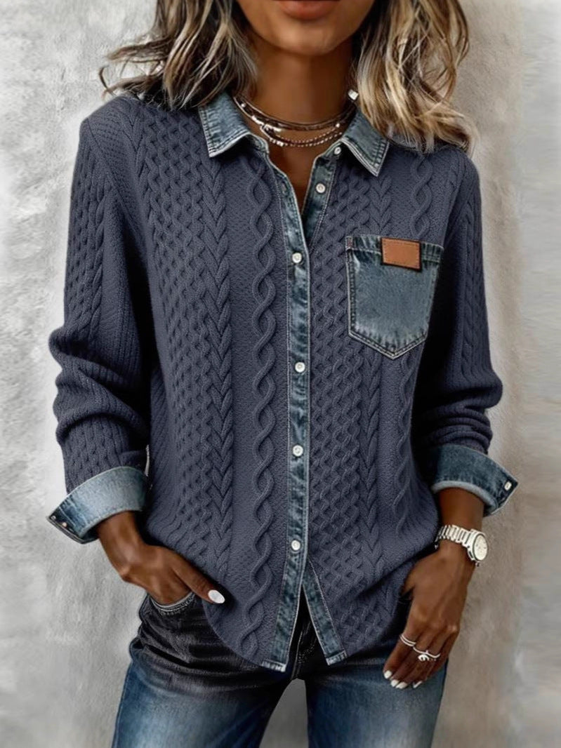 Aubert | Long-Sleeve Denim Blouse