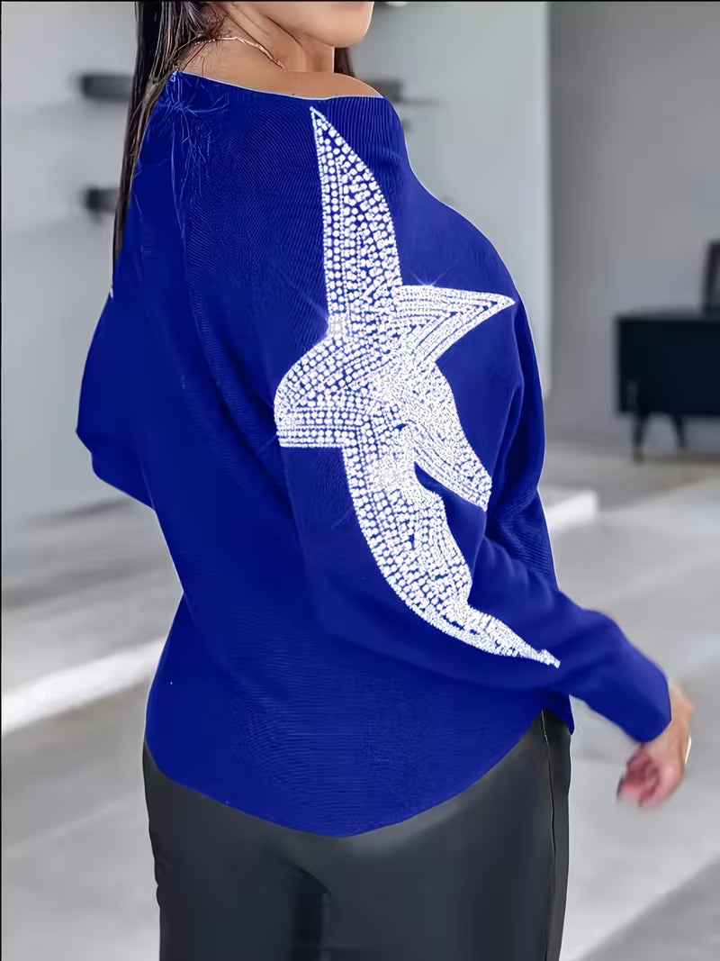 Bernadette | Long-Sleeve Star Print Sweater