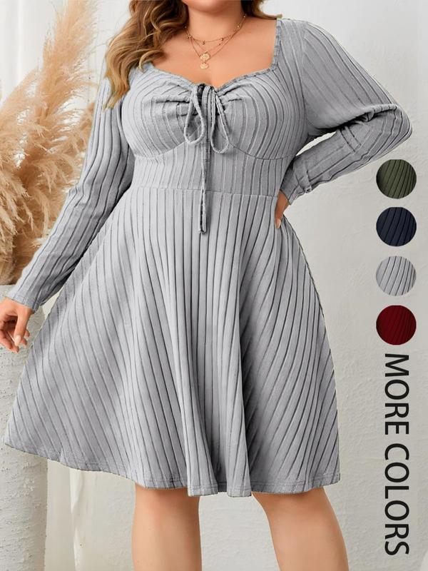Kate | Ribbed Sweetheart Neck A-Line Dress