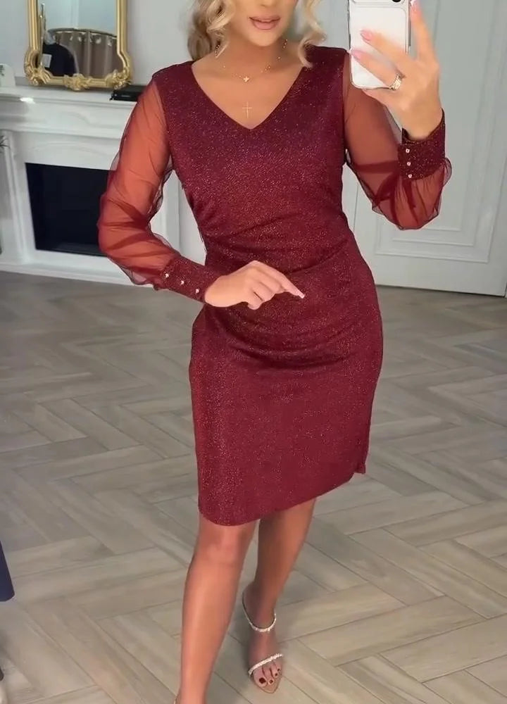 Irisa | Sparkling Patchwork Midi Dress