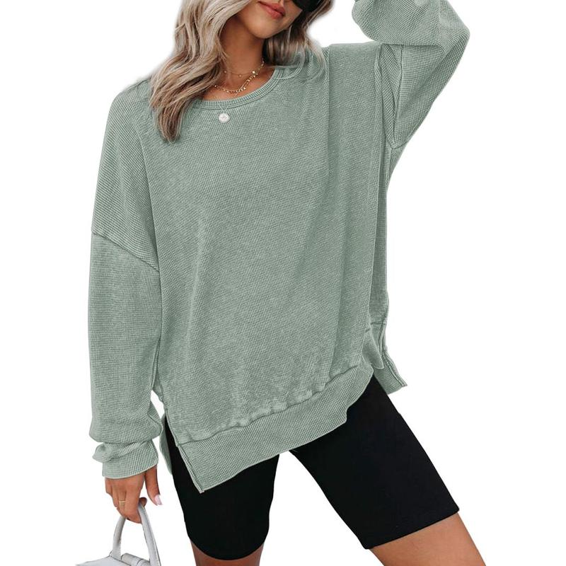 Thaliene | Casual Oversized Crewneck Long Sleeve Sweatshirt