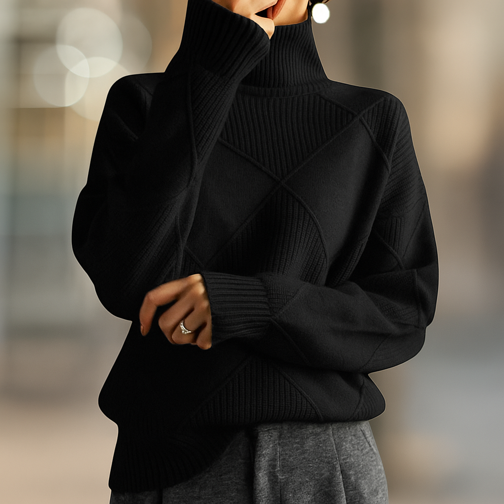 Fioren | Ribbed Knit Turtleneck Sweater