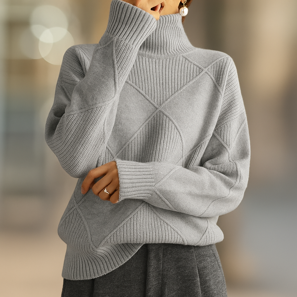Fioren | Ribbed Knit Turtleneck Sweater