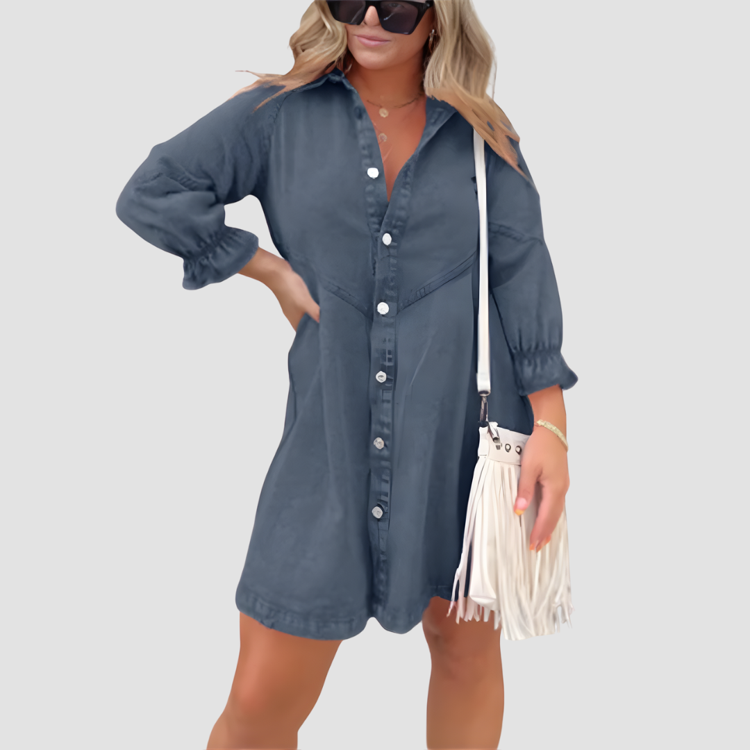 Marene | Washed Puff Sleeve Mini Dress