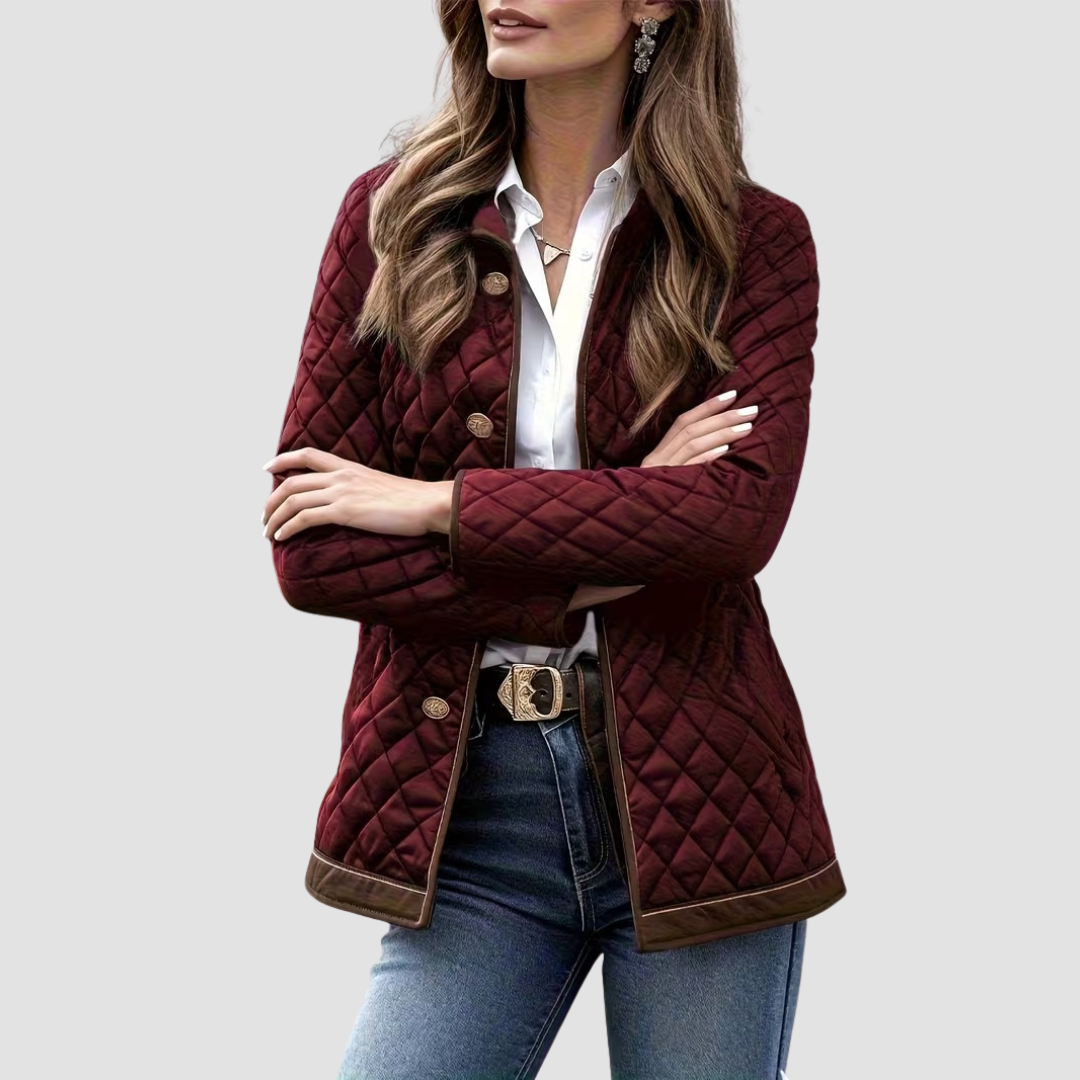 Arlena | Single-Breasted Houndstooth Jacket