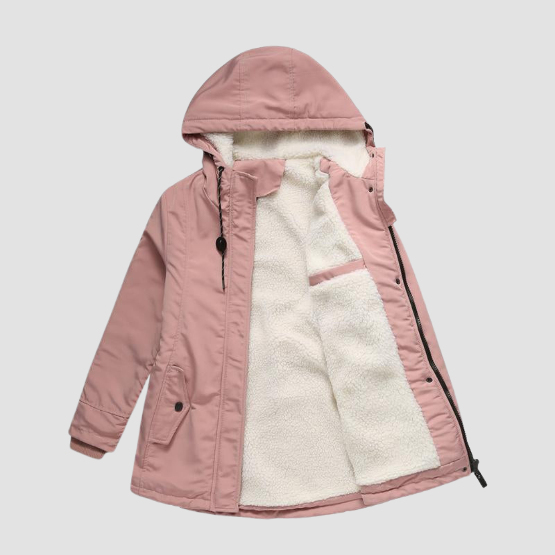 Amina | Thick Coat with Hood & Quilted Lining