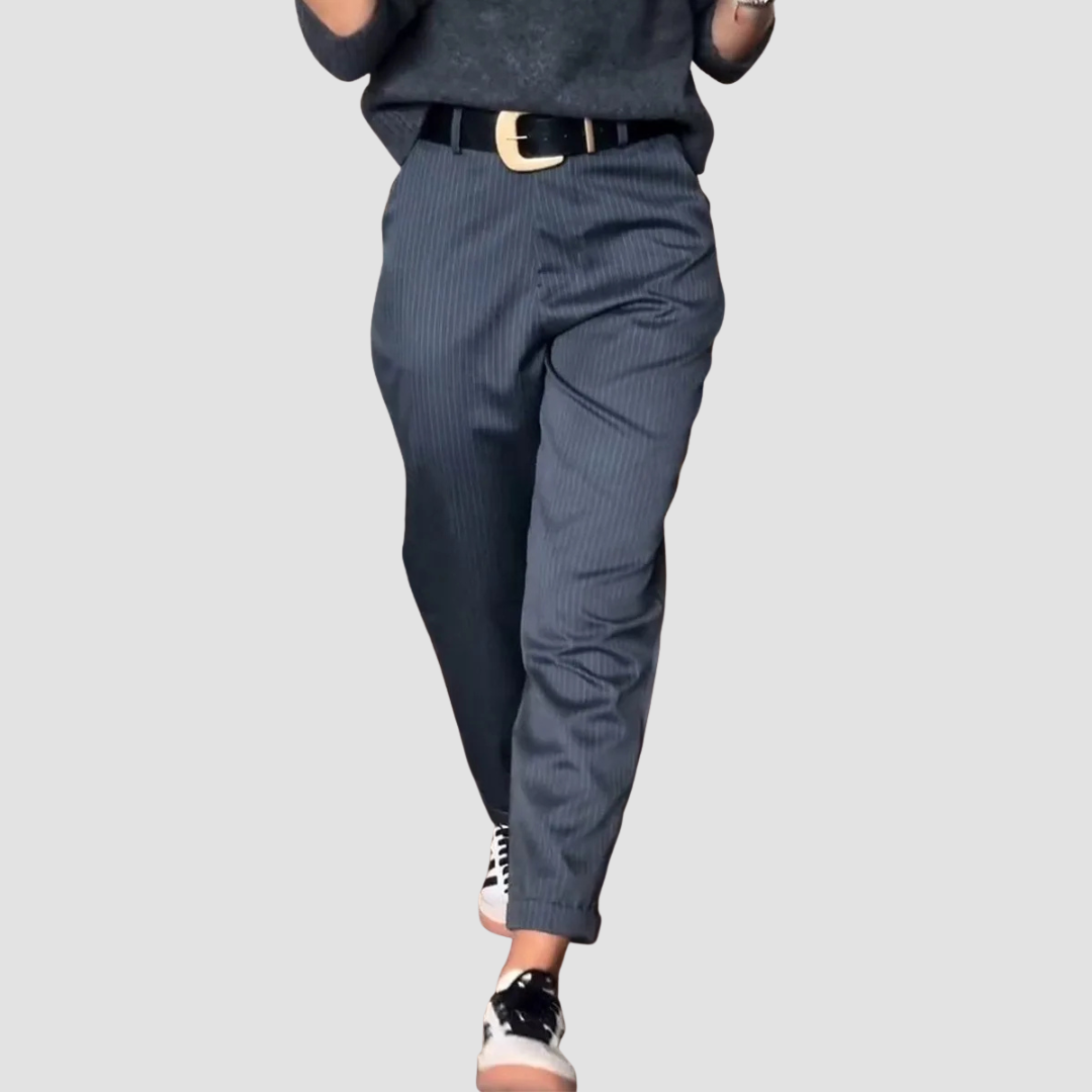 Mathilda | Elegant Stripe-Detail Slim-Fit Pants