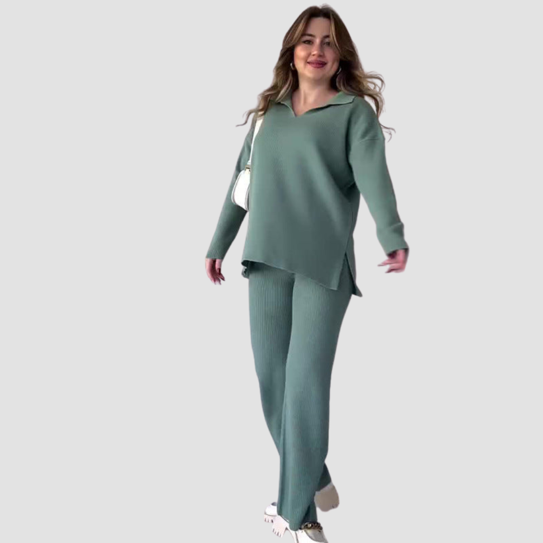 Kaira | V-Neck Knit Two-Piece Set