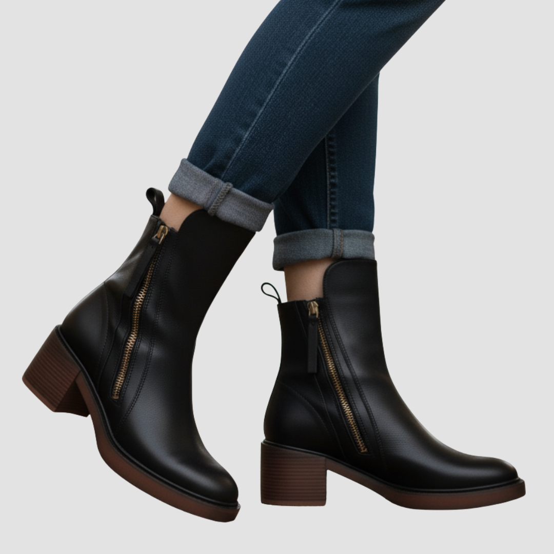 Valorine | Black Leather Boots