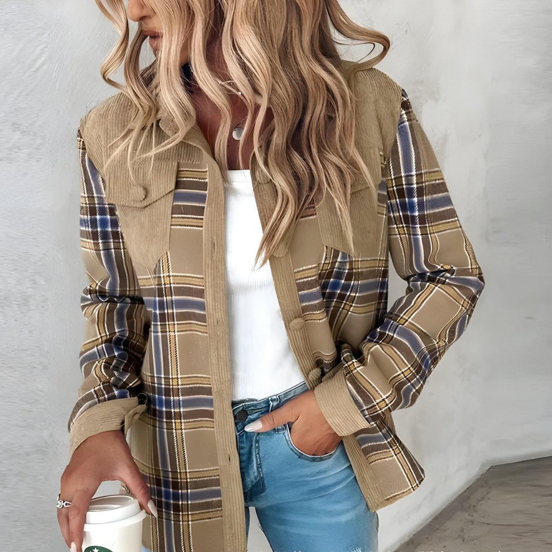 Camille | Plaid Patchwork Coat