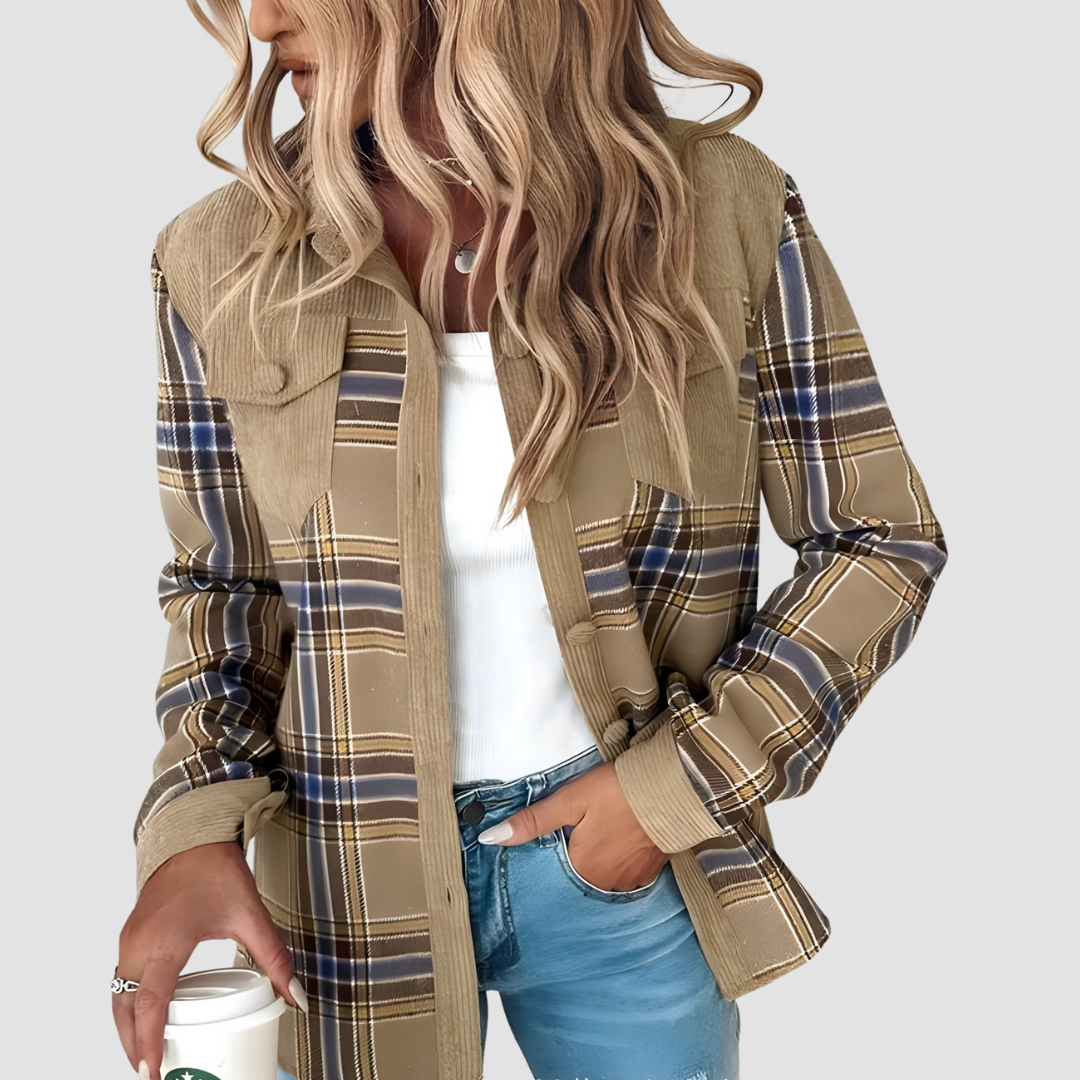 Camille | Plaid Patchwork Coat