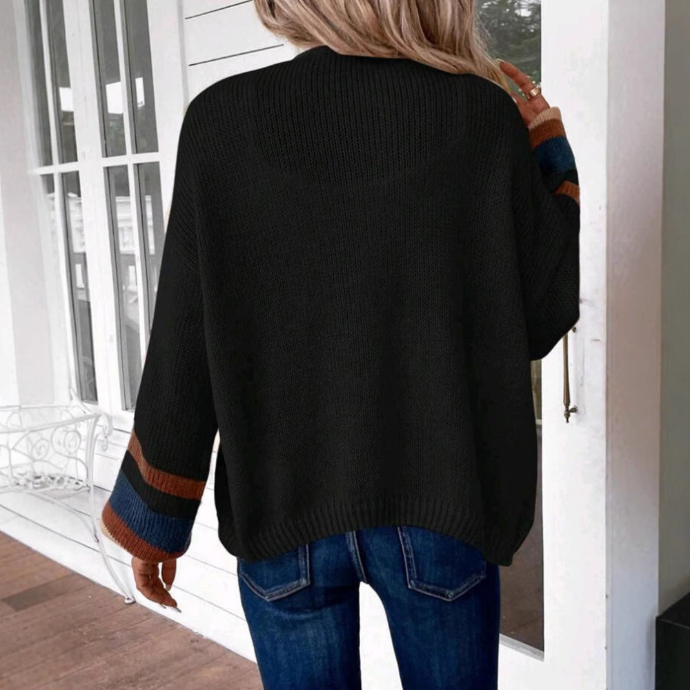 Jennie | Striped Lantern Sleeve Cardigan