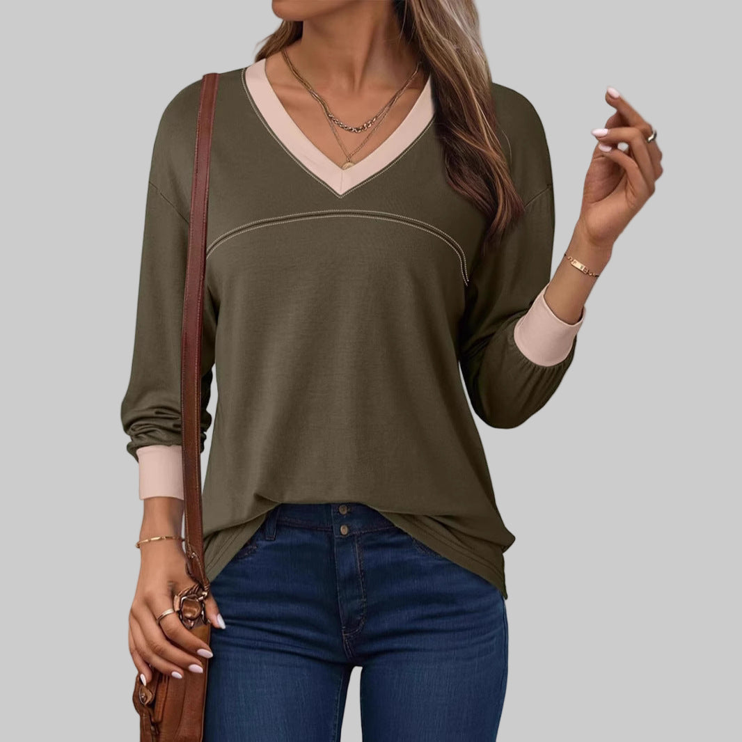 Alaina | Casual Long Sleeve V-Neck Top