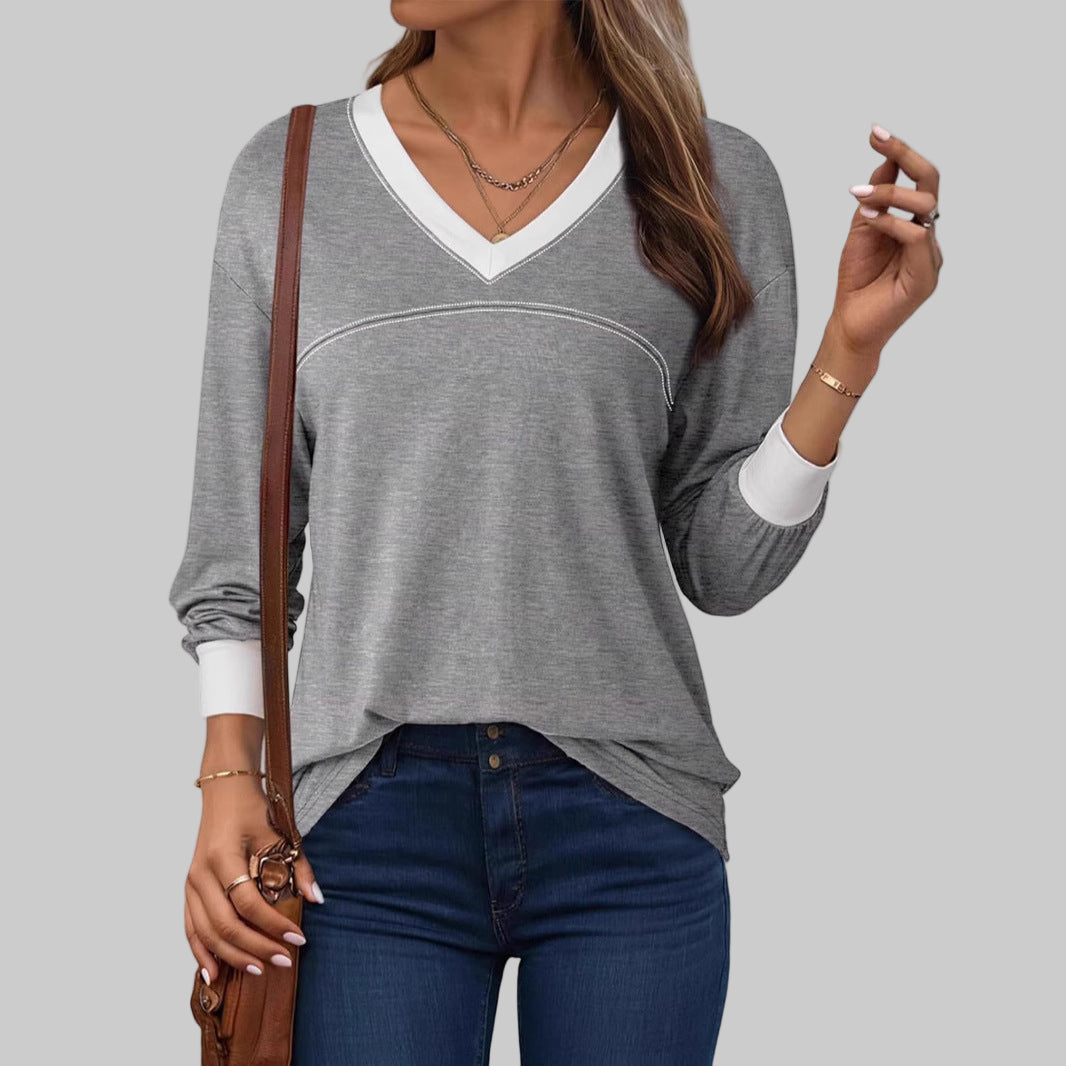 Alaina | Casual Long Sleeve V-Neck Top