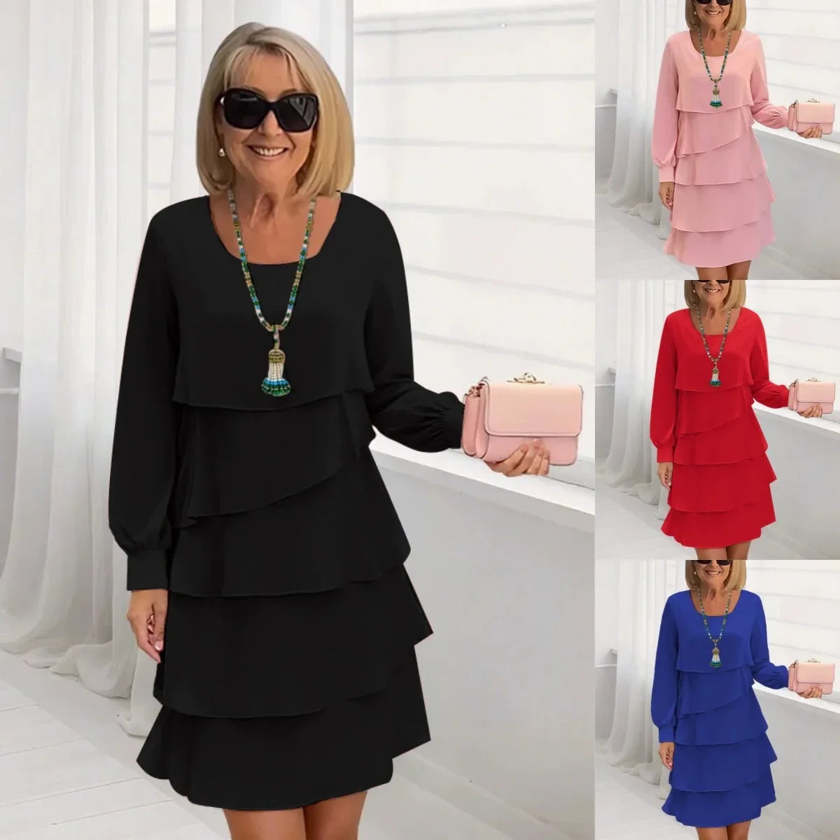 Mariselle | Elegant Tiered Midi Dress