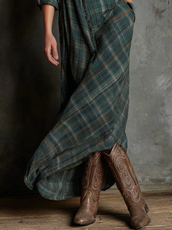 Nerissa | Refined Plaid Maxi Dress