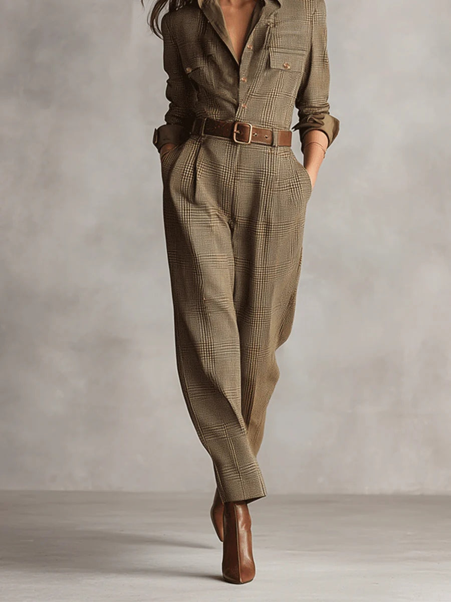 Trenora | Refined Tweed Utility Jumpsuit