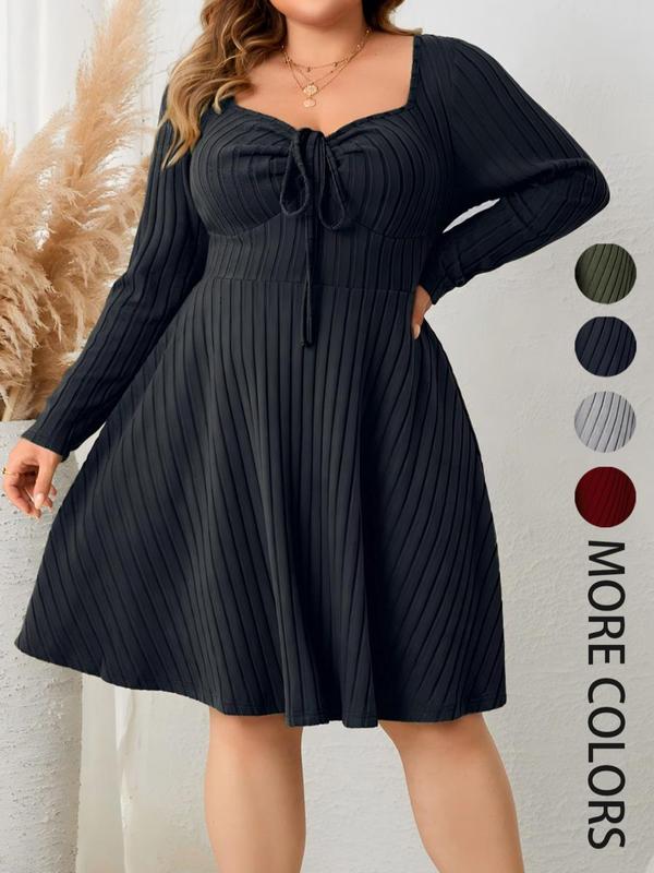 Kate | Ribbed Sweetheart Neck A-Line Dress