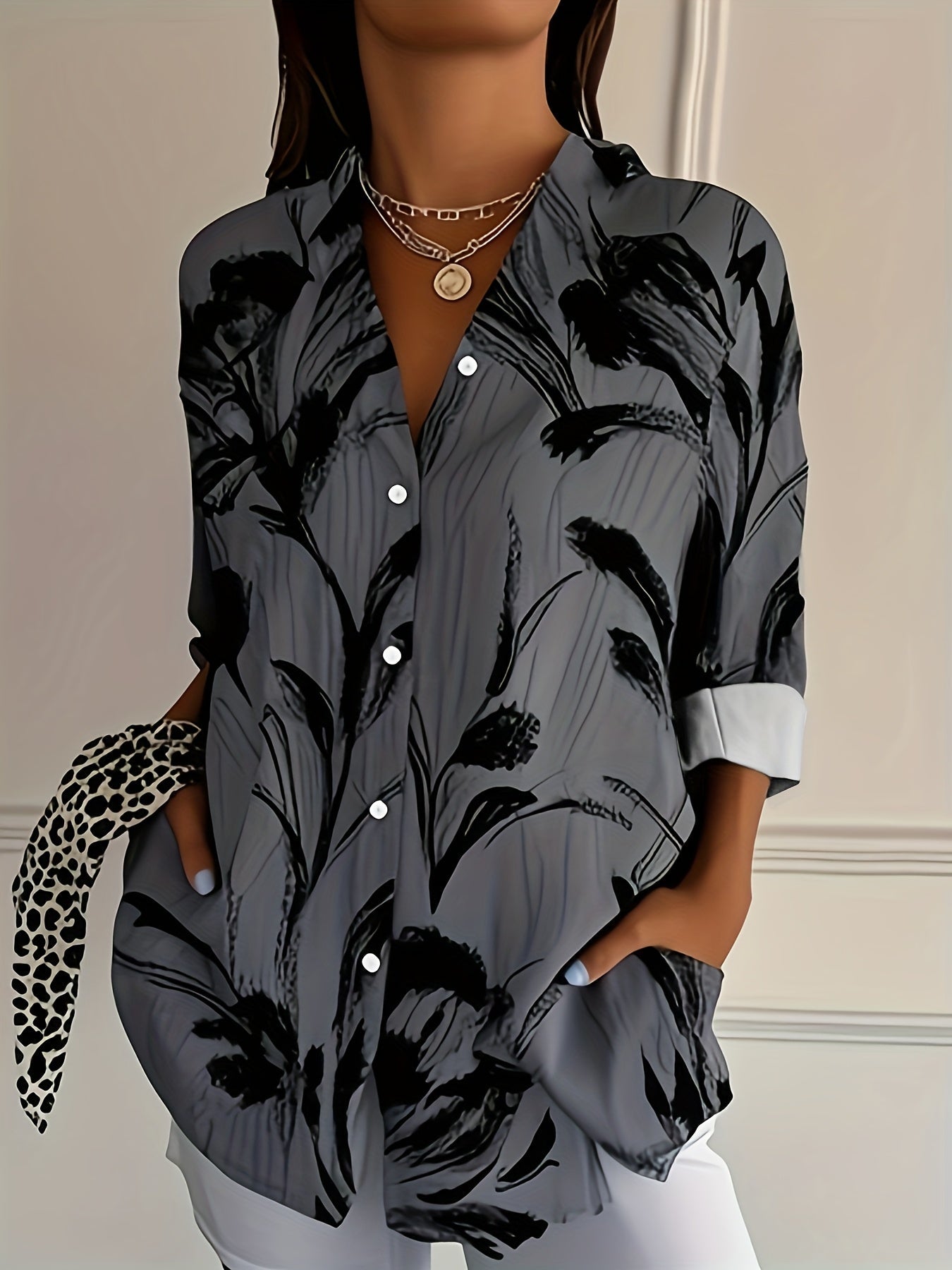 Ulka | Floral Long-Sleeve Button Shirt