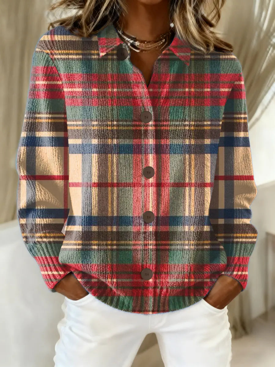 Belivianne | Checkered Cotton-Flannel Blouse
