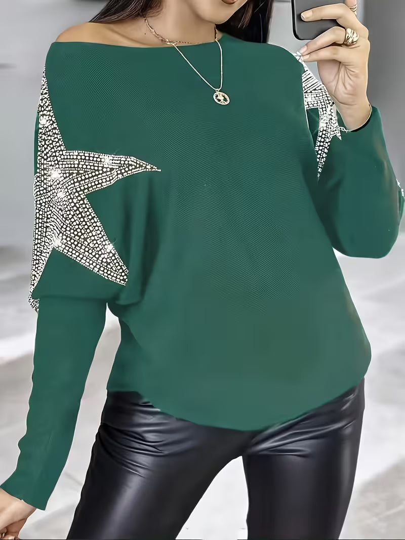 Bernadette | Long-Sleeve Star Print Sweater